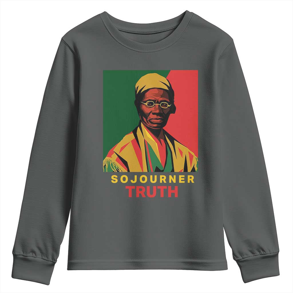 Sojourner Truth Youth Sweatshirt Black History Month TS14 Dark Heather Print Your Wear