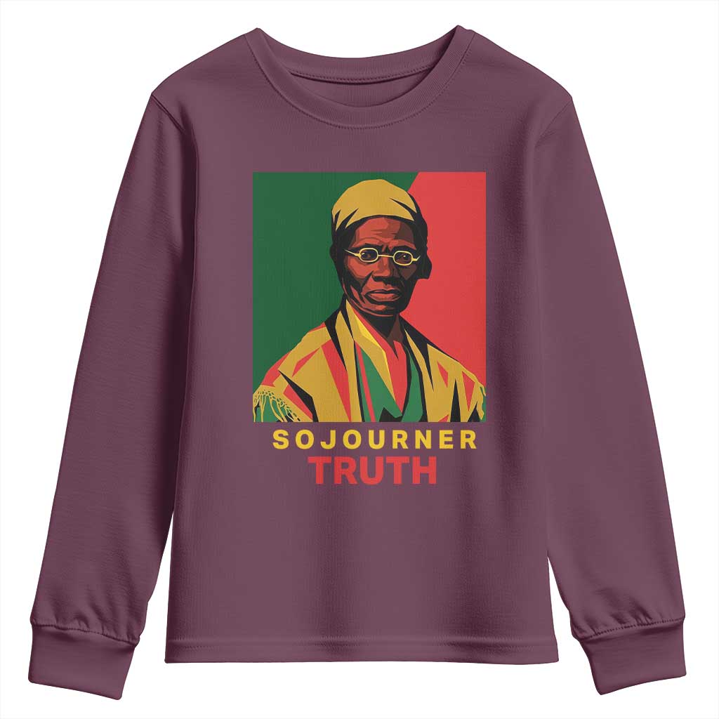 Sojourner Truth Youth Sweatshirt Black History Month TS14 Maroon Print Your Wear