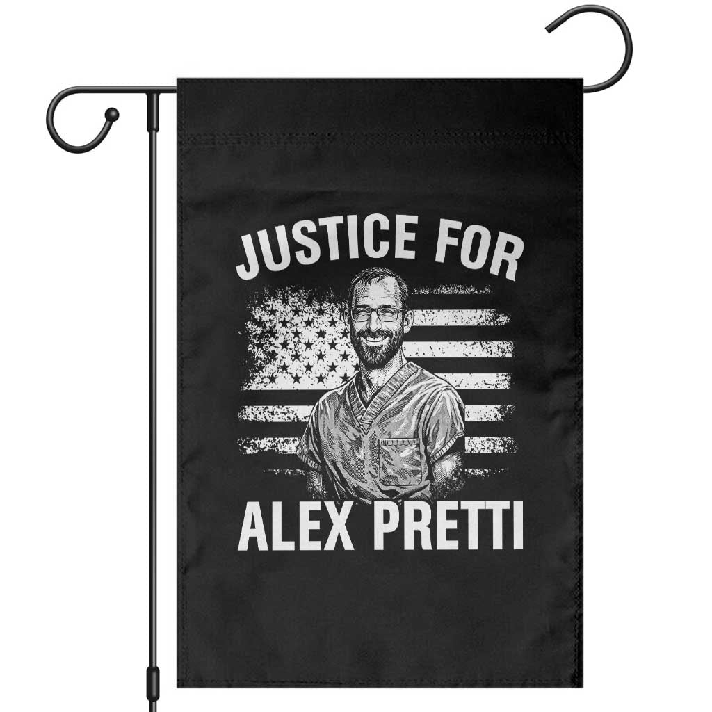 Justices for Alex Pretti Garden Flag Resist Abolish ICE Protest TS14 Black Print Your Wear