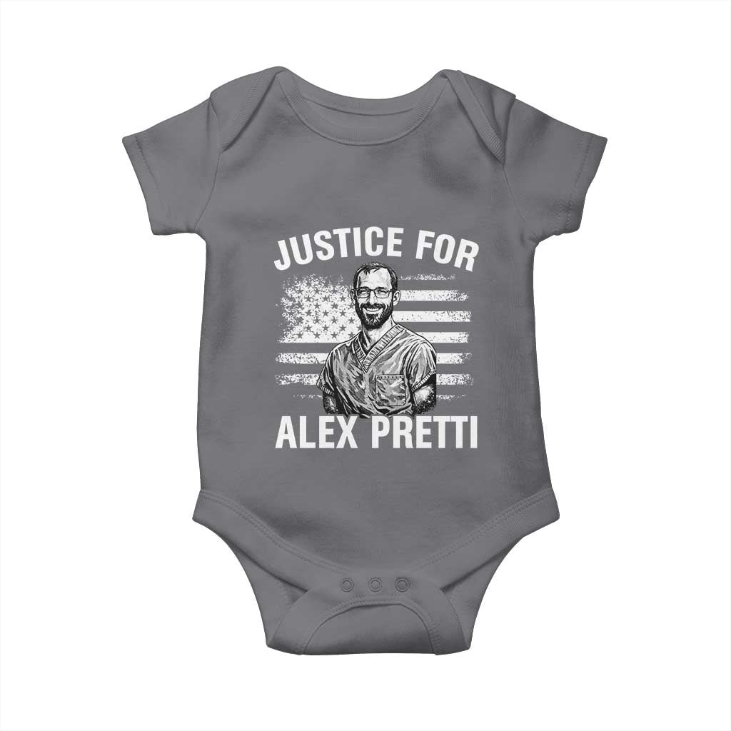 Justices for Alex Pretti Baby Onesie Resist Abolish ICE Protest TS14 Charcoal Print Your Wear