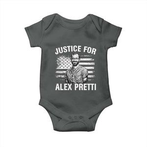 Justices for Alex Pretti Baby Onesie Resist Abolish ICE Protest TS14 Dark Heather Print Your Wear