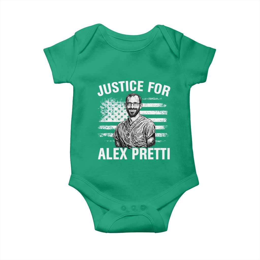 Justices for Alex Pretti Baby Onesie Resist Abolish ICE Protest TS14 Irish Green Print Your Wear