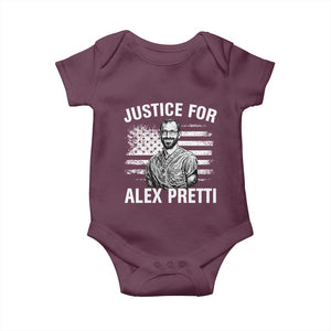 Justices for Alex Pretti Baby Onesie Resist Abolish ICE Protest TS14 Maroon Print Your Wear