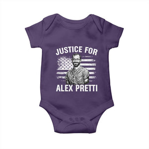 Justices for Alex Pretti Baby Onesie Resist Abolish ICE Protest TS14 Purple Print Your Wear