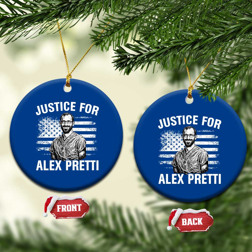 Justices for Alex Pretti Ceramic Ornament Resist Abolish ICE Protest TS14 1pc Blue Print Your Wear