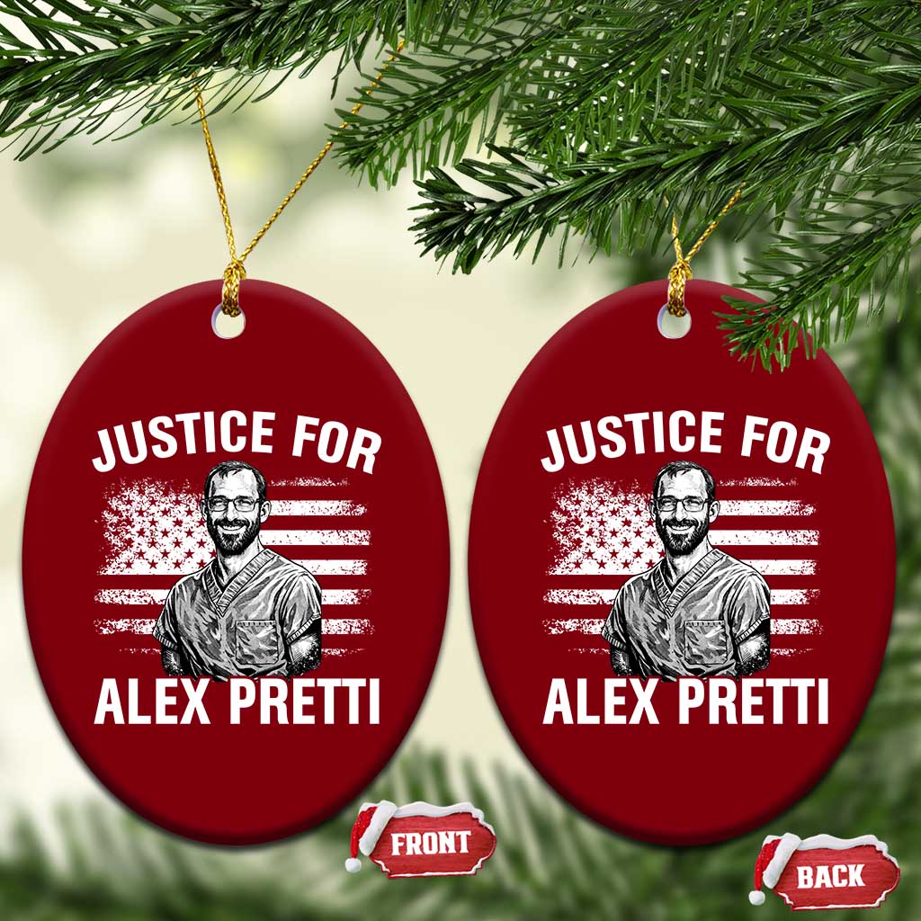 Justices for Alex Pretti Ceramic Ornament Resist Abolish ICE Protest TS14 Print Your Wear