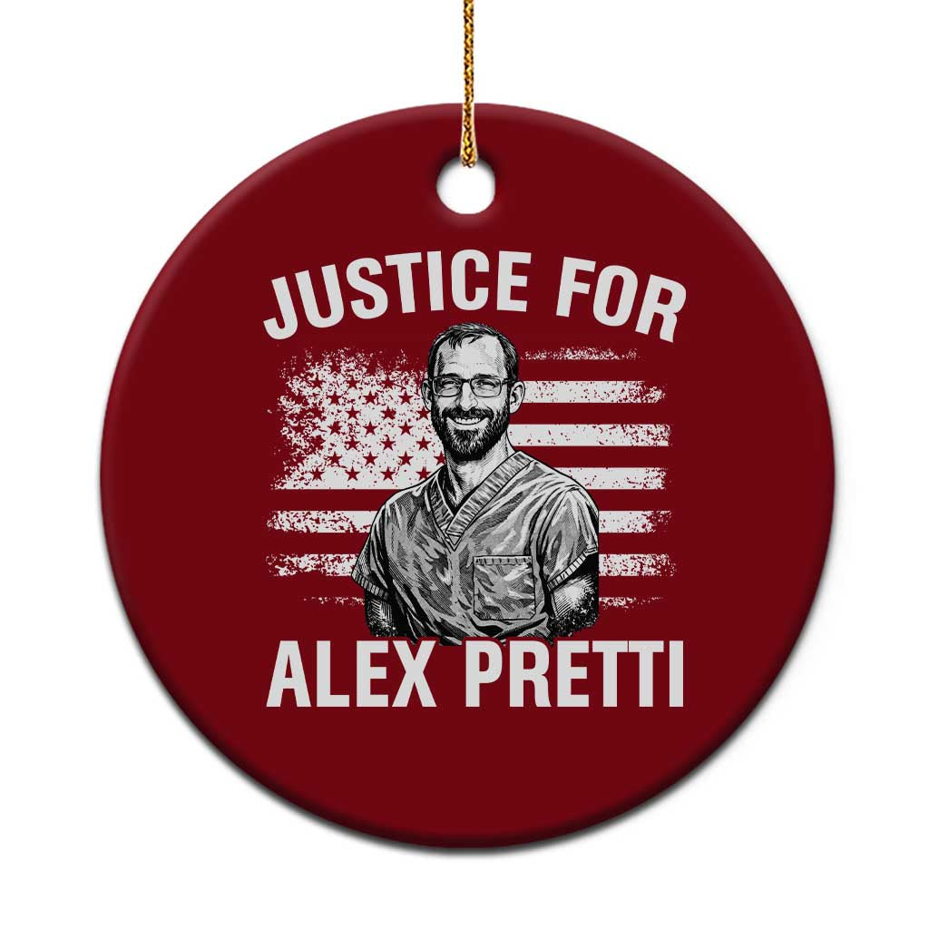 Justices for Alex Pretti Ceramic Ornament Resist Abolish ICE Protest TS14 1pc Red Print Your Wear