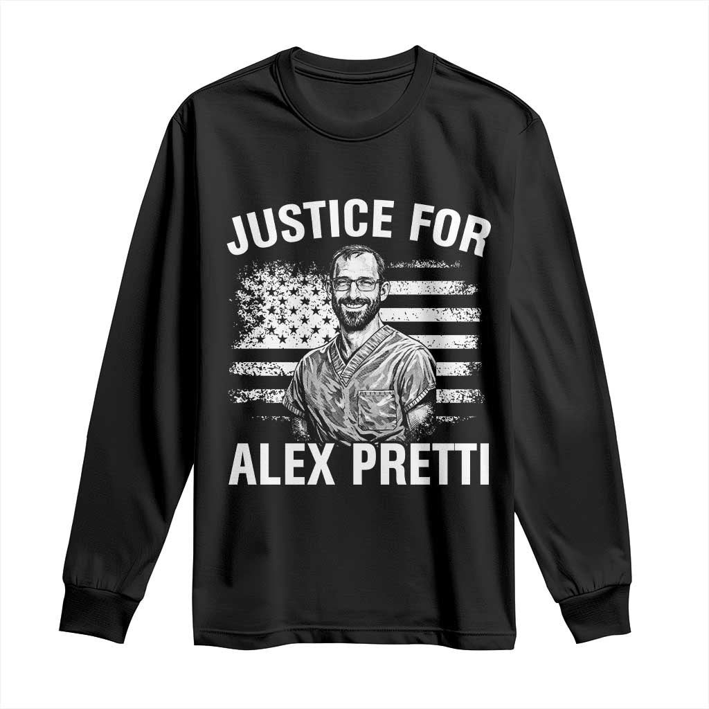 Justices for Alex Pretti Long Sleeve Shirt Resist Abolish ICE Protest TS14 Black Print Your Wear