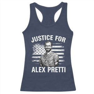 Justices for Alex Pretti Racerback Tank Top Resist Abolish ICE Protest TS14 Navy Print Your Wear
