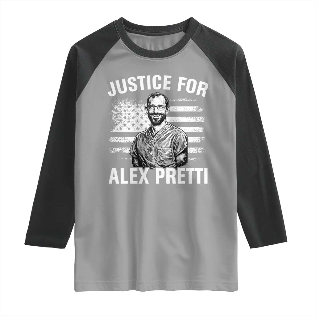Justices for Alex Pretti Raglan Shirt Resist Abolish ICE Protest TS14 Sport Gray Black Print Your Wear