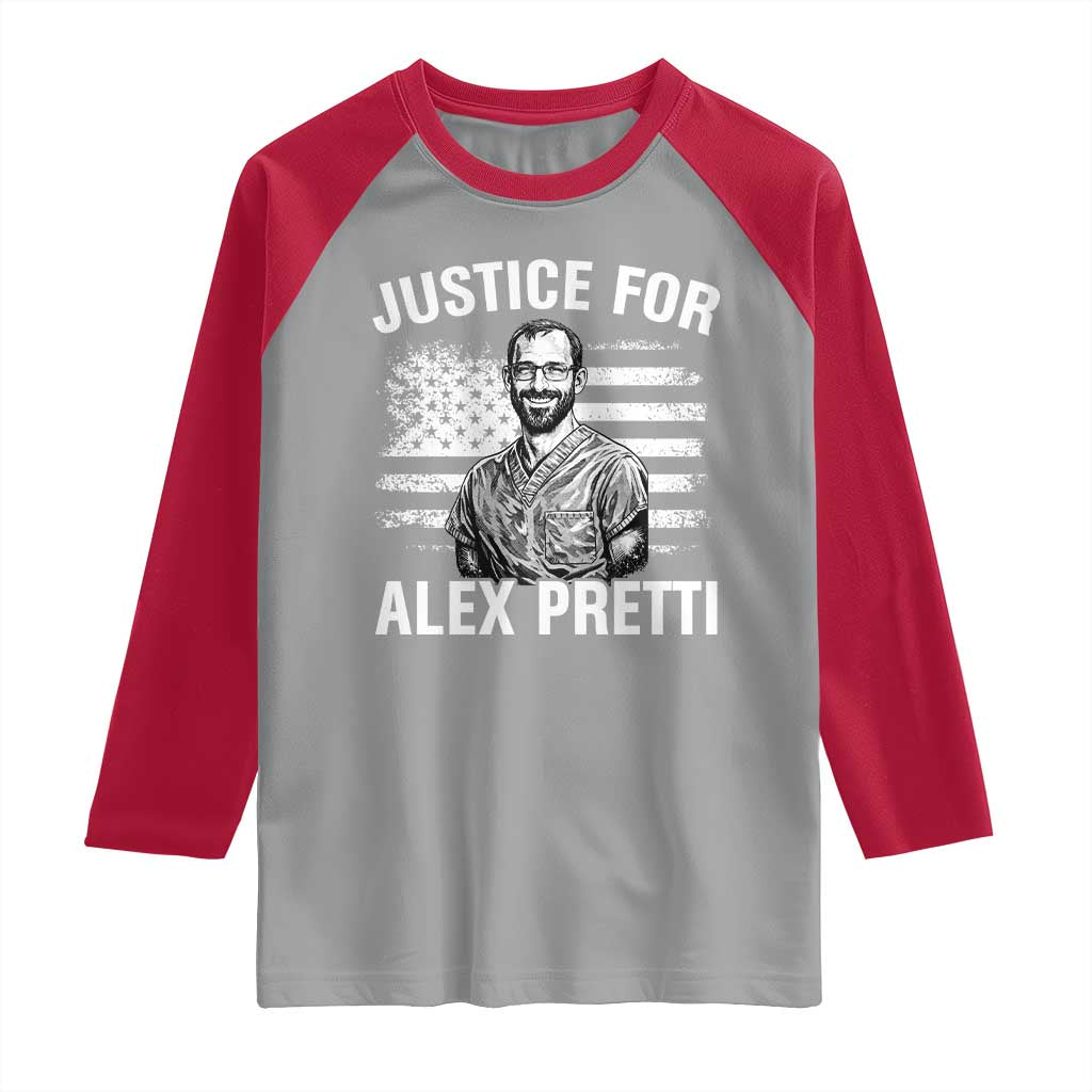 Justices for Alex Pretti Raglan Shirt Resist Abolish ICE Protest TS14 Sport Gray Red Print Your Wear