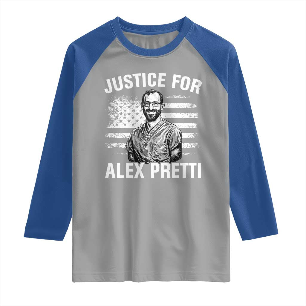 Justices for Alex Pretti Raglan Shirt Resist Abolish ICE Protest TS14 Sport Gray Royal Print Your Wear