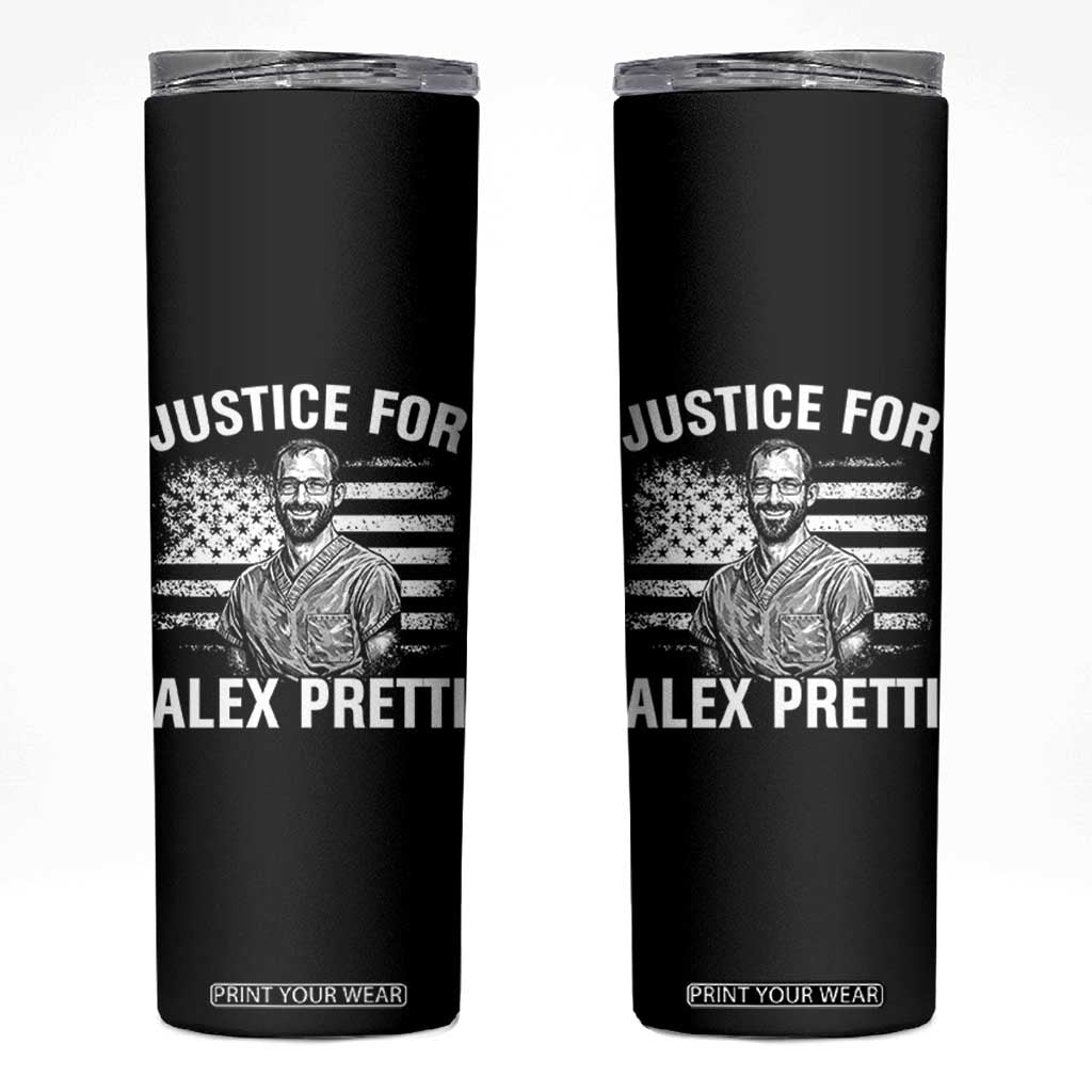 Justices for Alex Pretti Skinny Tumbler Resist Abolish ICE Protest TS14 Black Print Your Wear