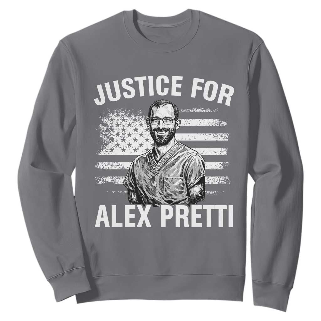 Justices for Alex Pretti Sweatshirt Resist Abolish ICE Protest TS14 Charcoal Print Your Wear