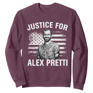 Justices for Alex Pretti Sweatshirt Resist Abolish ICE Protest TS14 Maroon Print Your Wear
