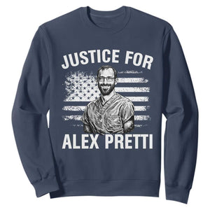 Justices for Alex Pretti Sweatshirt Resist Abolish ICE Protest TS14 Navy Print Your Wear