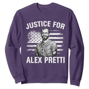 Justices for Alex Pretti Sweatshirt Resist Abolish ICE Protest TS14 Purple Print Your Wear