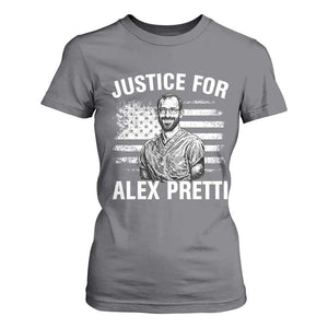Justices for Alex Pretti T Shirt For Women Resist Abolish ICE Protest TS14 Charcoal Print Your Wear
