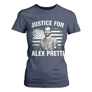 Justices for Alex Pretti T Shirt For Women Resist Abolish ICE Protest TS14 Navy Print Your Wear