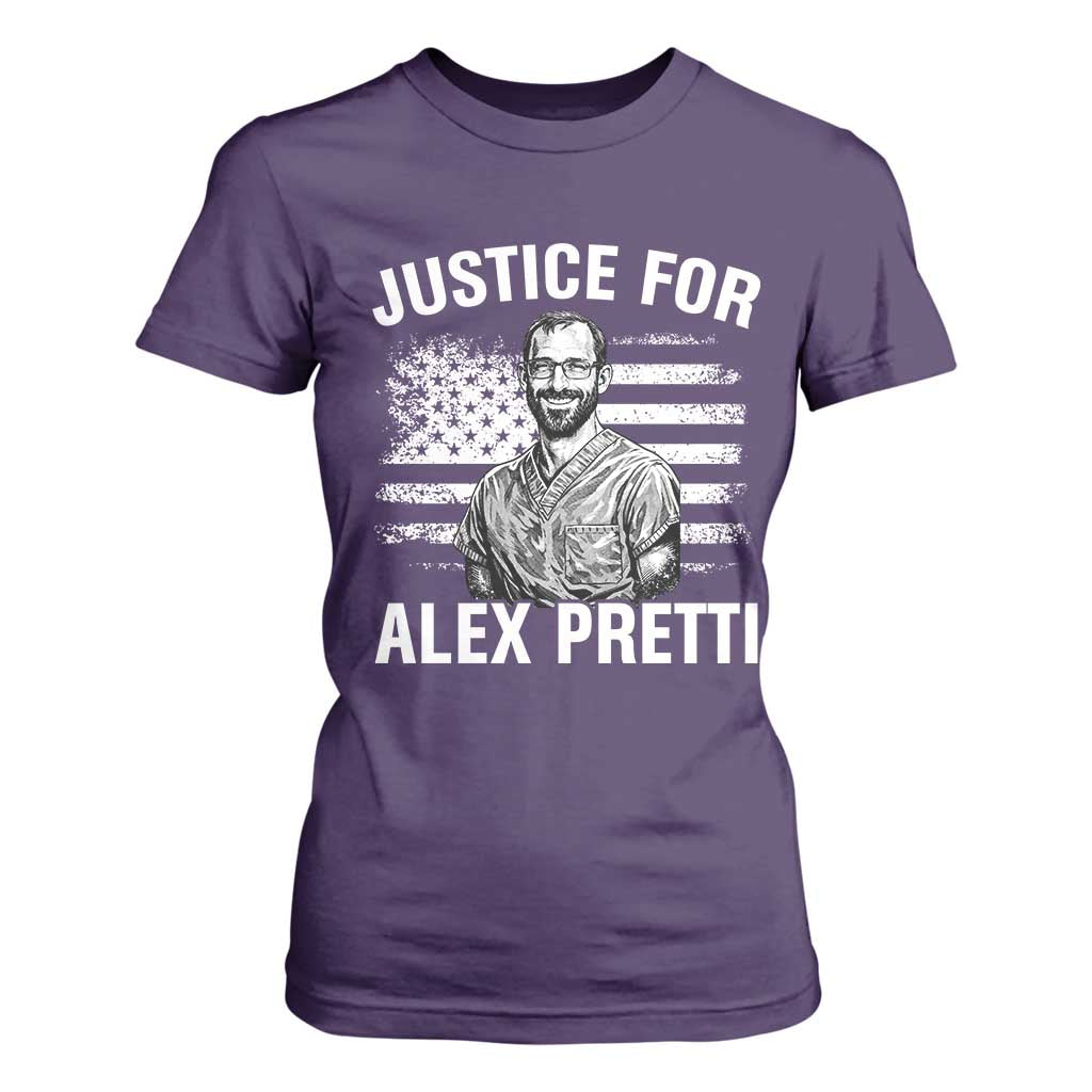 Justices for Alex Pretti T Shirt For Women Resist Abolish ICE Protest TS14 Purple Print Your Wear