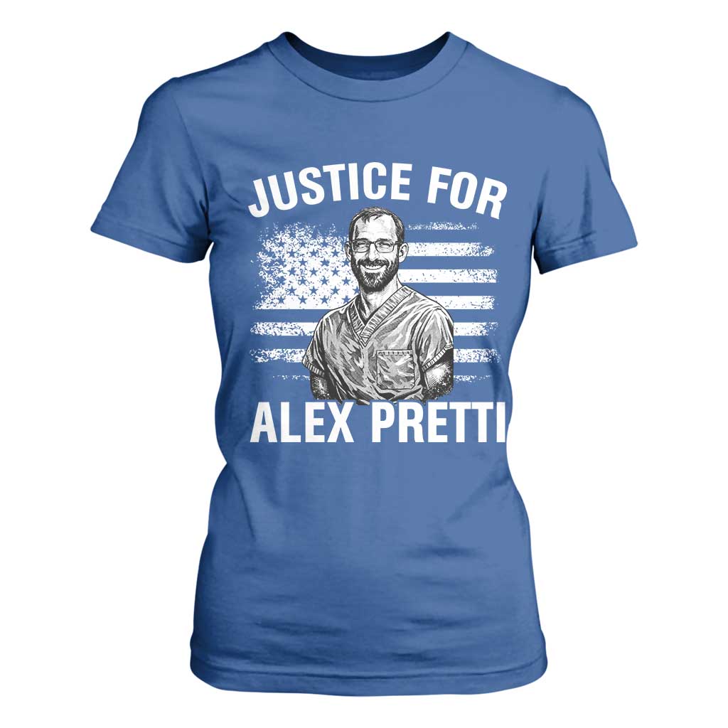 Justices for Alex Pretti T Shirt For Women Resist Abolish ICE Protest TS14 Royal Blue Print Your Wear