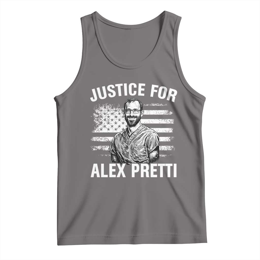 Justices for Alex Pretti Tank Top Resist Abolish ICE Protest TS14 Deep Heather Print Your Wear