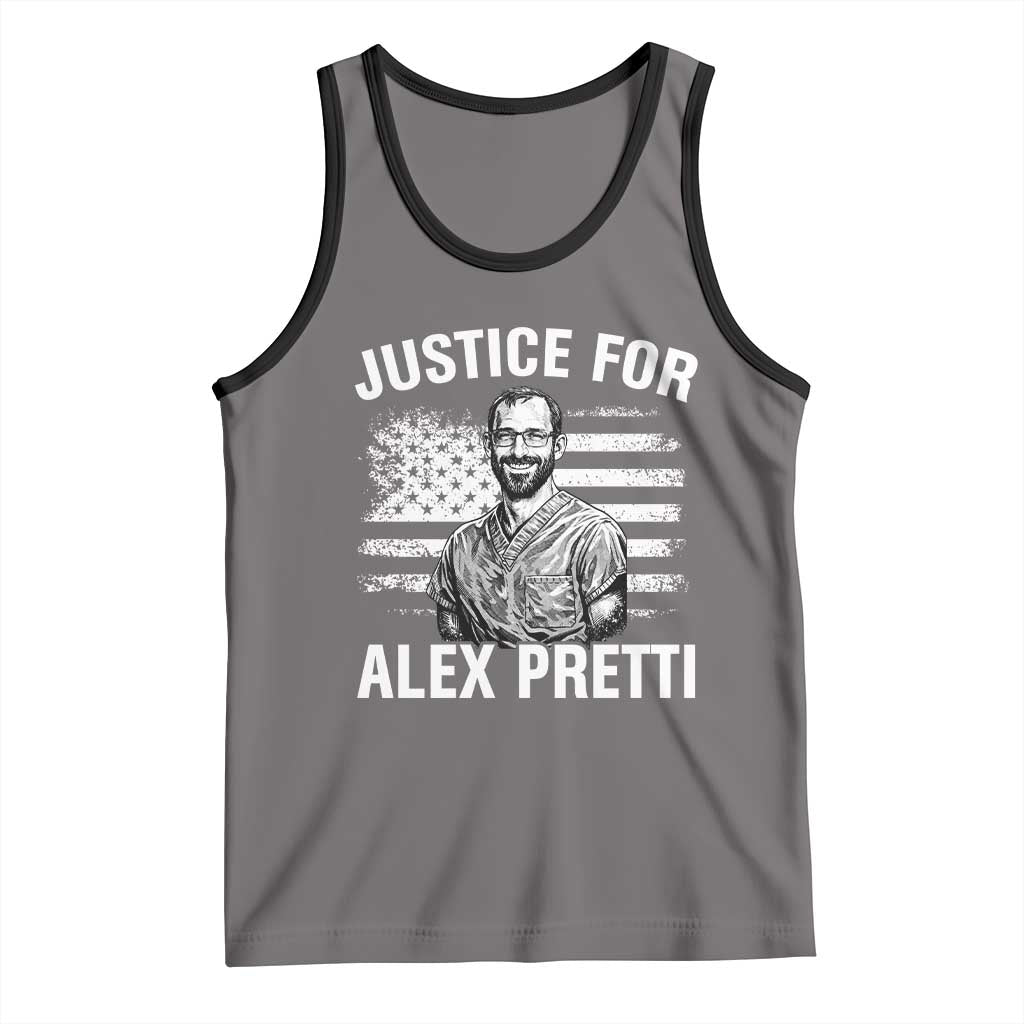 Justices for Alex Pretti Tank Top Resist Abolish ICE Protest TS14 Deep Heather Black Print Your Wear