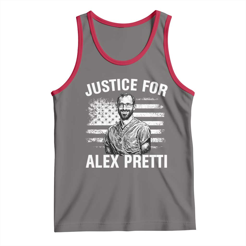 Justices for Alex Pretti Tank Top Resist Abolish ICE Protest TS14 Deep Heather Red Print Your Wear