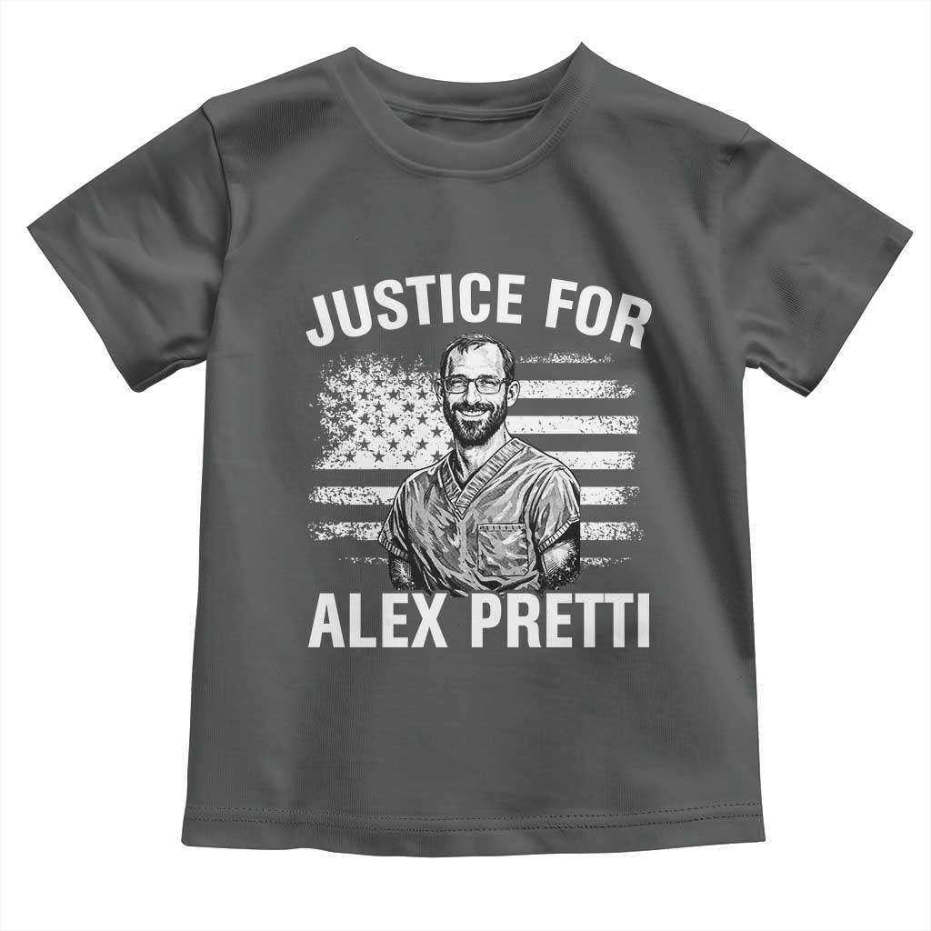 Justices for Alex Pretti Toddler T Shirt Resist Abolish ICE Protest TS14 Dark Heather Print Your Wear