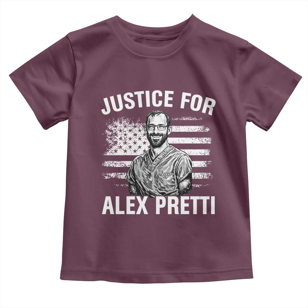Justices for Alex Pretti Toddler T Shirt Resist Abolish ICE Protest TS14 Maroon Print Your Wear