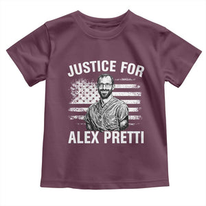 Justices for Alex Pretti Toddler T Shirt Resist Abolish ICE Protest TS14 Maroon Print Your Wear