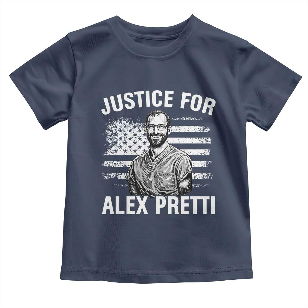 Justices for Alex Pretti Toddler T Shirt Resist Abolish ICE Protest TS14 Navy Print Your Wear