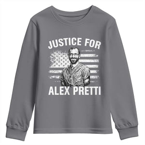 Justices for Alex Pretti Youth Sweatshirt Resist Abolish ICE Protest TS14 Charcoal Print Your Wear