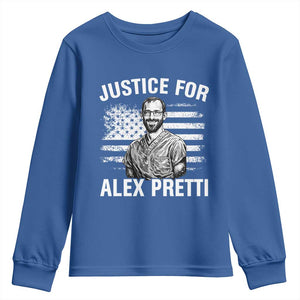 Justices for Alex Pretti Youth Sweatshirt Resist Abolish ICE Protest TS14 Royal Blue Print Your Wear