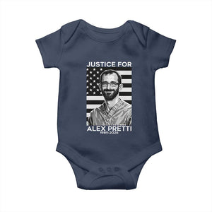 Justices for Alex Pretti Baby Onesie Resist ICE Immigration Deportation Protest Minnesota TS14 Navy Print Your Wear