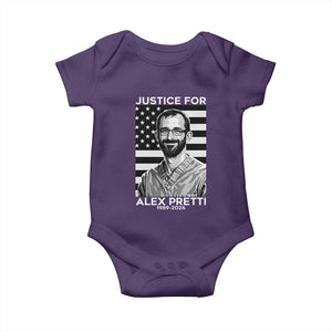 Justices for Alex Pretti Baby Onesie Resist ICE Immigration Deportation Protest Minnesota TS14 Purple Print Your Wear
