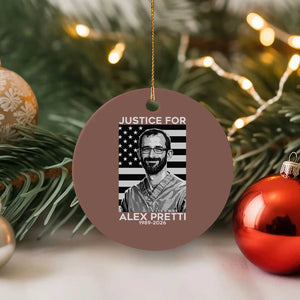 Justices for Alex Pretti Ceramic Ornament Resist ICE Immigration Deportation Protest Minnesota TS14 1pc Mocha Print Your Wear