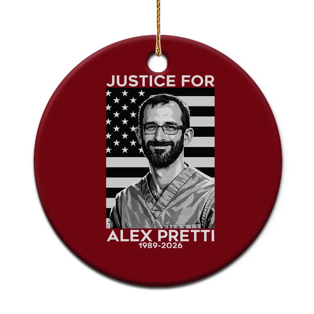 Justices for Alex Pretti Ceramic Ornament Resist ICE Immigration Deportation Protest Minnesota TS14 1pc Red Print Your Wear