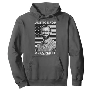 Justices for Alex Pretti Hoodie Resist ICE Immigration Deportation Protest Minnesota TS14 Dark Heather Print Your Wear