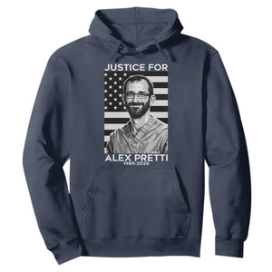 Justices for Alex Pretti Hoodie Resist ICE Immigration Deportation Protest Minnesota TS14 Navy Print Your Wear
