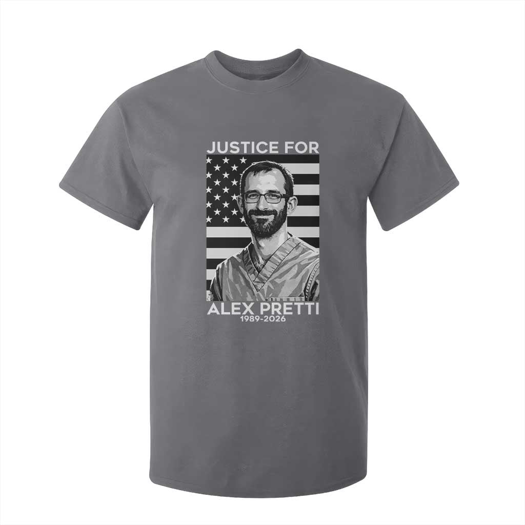 Justices for Alex Pretti T Shirt For Kid Resist ICE Immigration Deportation Protest Minnesota TS14 Charcoal Print Your Wear