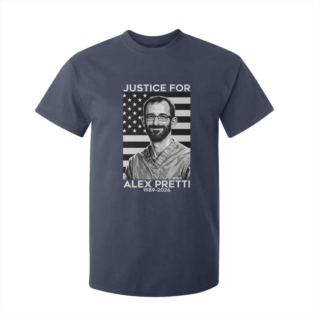 Justices for Alex Pretti T Shirt For Kid Resist ICE Immigration Deportation Protest Minnesota TS14 Navy Print Your Wear