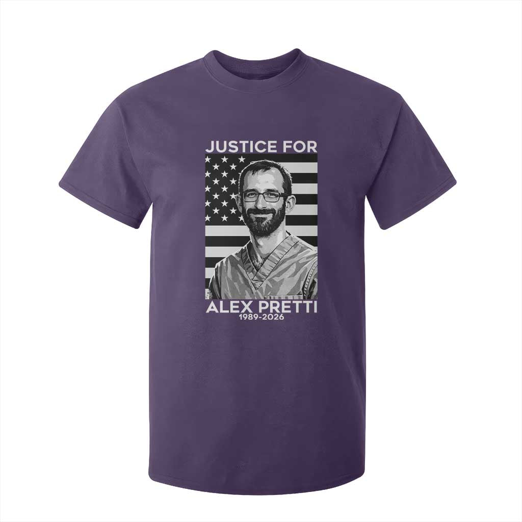 Justices for Alex Pretti T Shirt For Kid Resist ICE Immigration Deportation Protest Minnesota TS14 Purple Print Your Wear