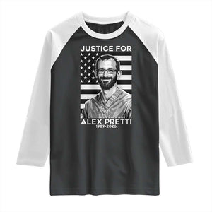 Justices for Alex Pretti Raglan Shirt Resist ICE Immigration Deportation Protest Minnesota TS14 Black White Print Your Wear