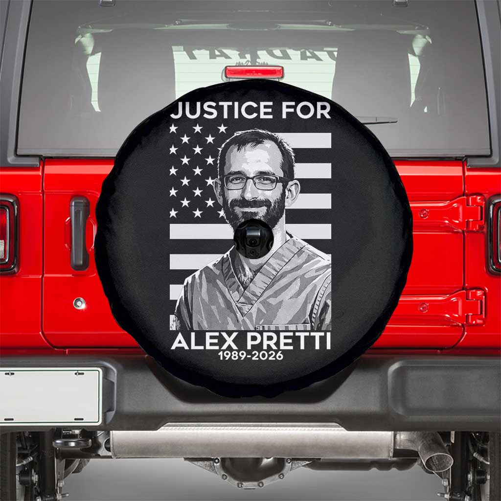 Justices for Alex Pretti Spare Tire Cover Resist ICE Immigration Deportation Protest Minnesota TS14 Black Print Your Wear