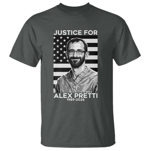 Justices for Alex Pretti T Shirt Resist ICE Immigration Deportation Protest Minnesota TS14 Dark Heather Print Your Wear