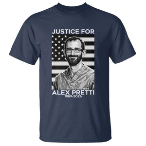 Justices for Alex Pretti T Shirt Resist ICE Immigration Deportation Protest Minnesota TS14 Navy Print Your Wear