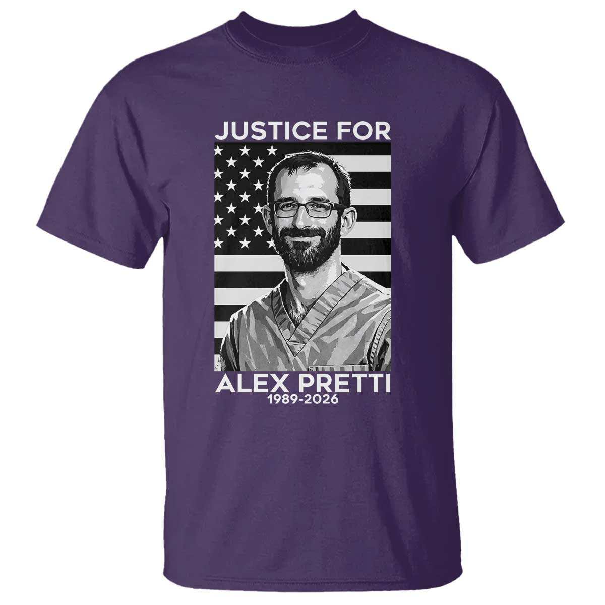 Justices for Alex Pretti T Shirt Resist ICE Immigration Deportation Protest Minnesota TS14 Purple Print Your Wear
