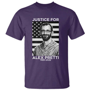 Justices for Alex Pretti T Shirt Resist ICE Immigration Deportation Protest Minnesota TS14 Purple Print Your Wear