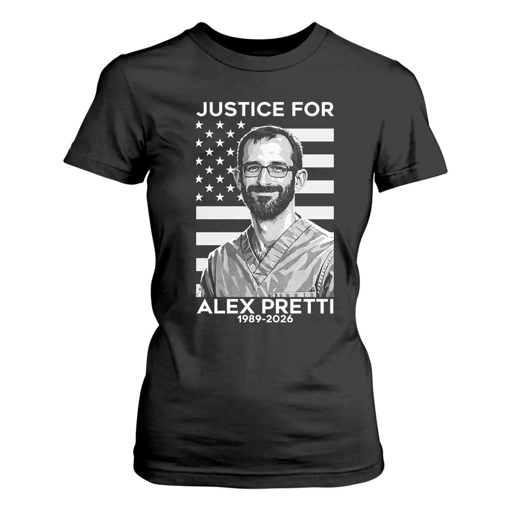 Justices for Alex Pretti T Shirt For Women Resist ICE Immigration Deportation Protest Minnesota TS14 Black Print Your Wear
